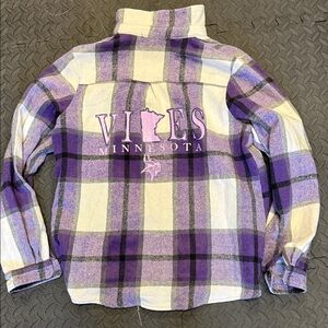 Purple Plaid Minnesota Vikings flannel women’s large